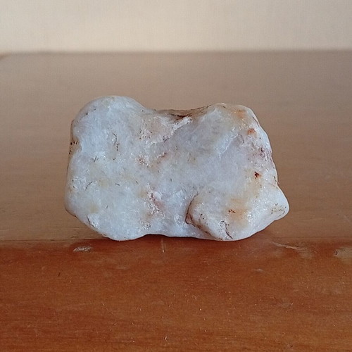 Raw white quartz crystal, semi-transparent