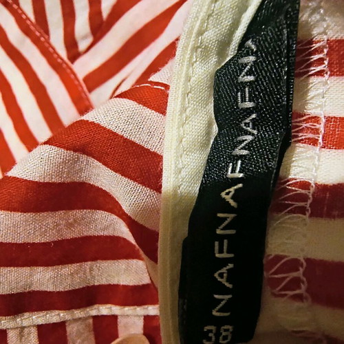 Naf Naf shirt like new, cotton, white and red, size 38