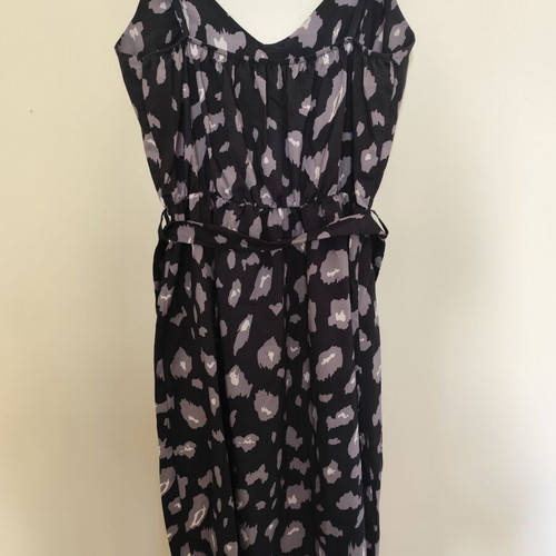 Leopard Print Dress black and grey used, size Large, summer