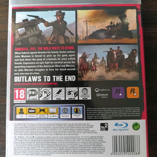Red Dead Redemption PS3 like new with case, booklet and map