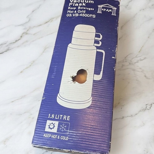 Vintage Vacuum Flask VB-4500PS 1.8L Hot & Cold with 2 Cups New
