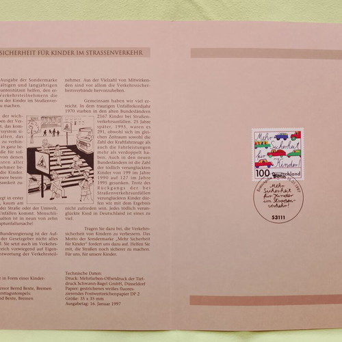 Germany 1997 stamps 10 & 100 mark with Bonn first day cover