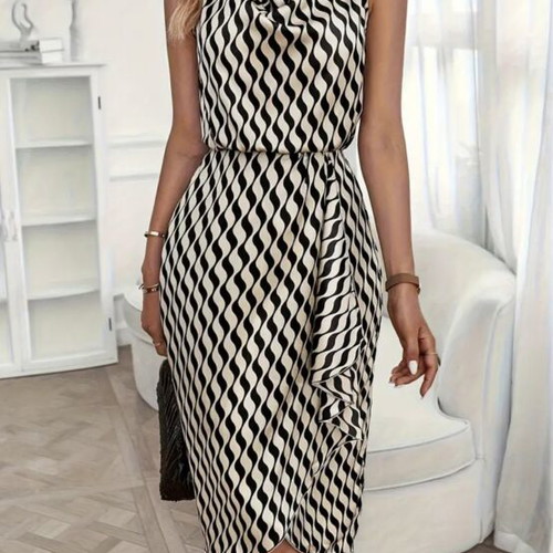 Black and White Dress like new, Small, Elegant Cowl Neck
