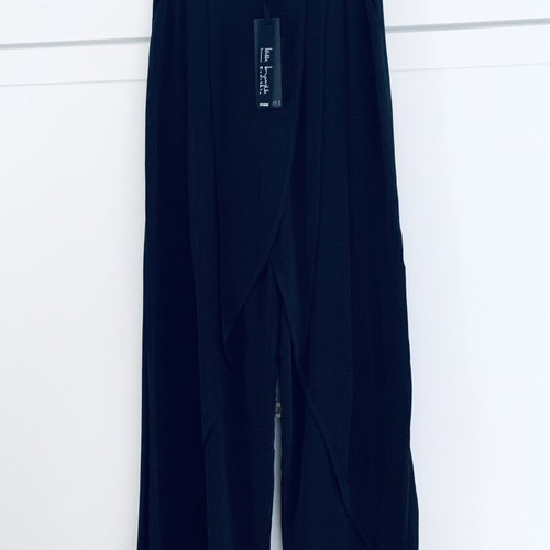 Ioanna Kourbela black palazzo pants new, muslin layer effect