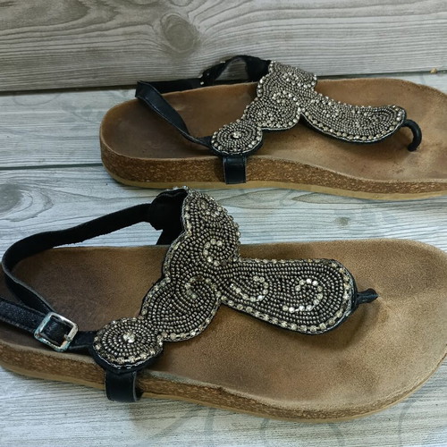 Buffalo leather slippers used, size 39, black and brown