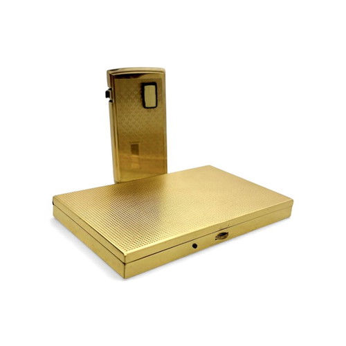 Ronson VARAFLAME electronic gas lighter gold plated like new