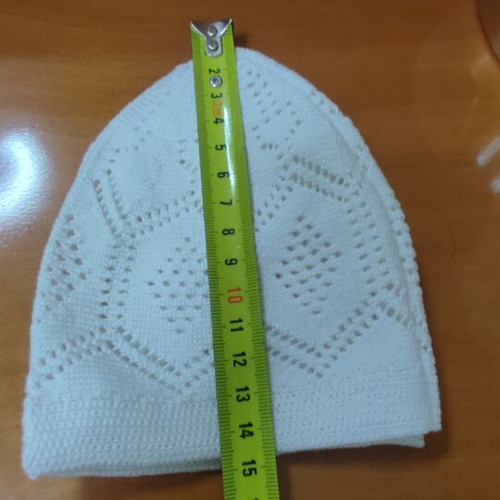 Knitted white skullcap hat, multipurpose casual sleep cap