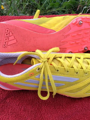 Adidas Techstar track spikes used, size 44, yellow
