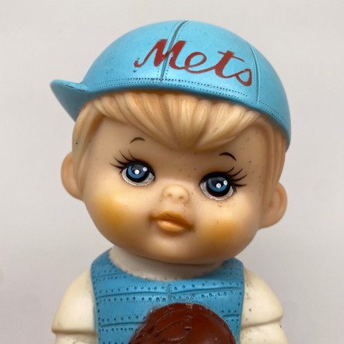 Vintage Iwai Squeak Toy Baby Boy Baseball 1971 used