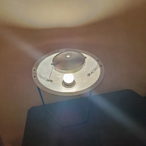 Handmade table lamp with adjustable aluminum spotlight