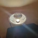 Handmade table lamp with adjustable aluminum spotlight