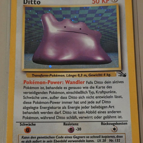 Pokémon Ditto Holo Rare Fossil Set card like new (German)