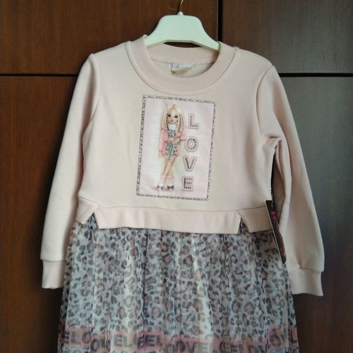 Girls' dress new 2-3 years set with pink pastel vest