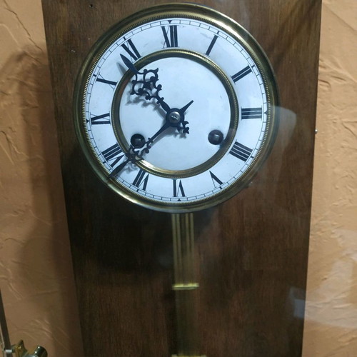 Wall clock wind-up new with plexiglass dial