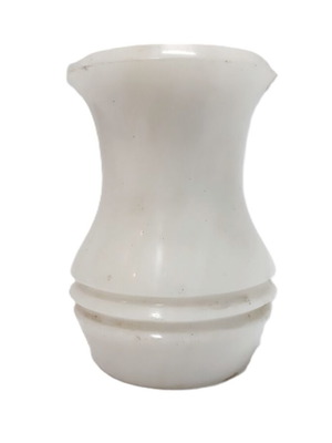 Stoneware marble small vase used, 9 cm, 430 g, natural color