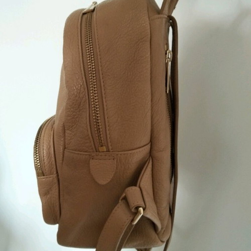 Lancaster leather backpack like new, medium, beige