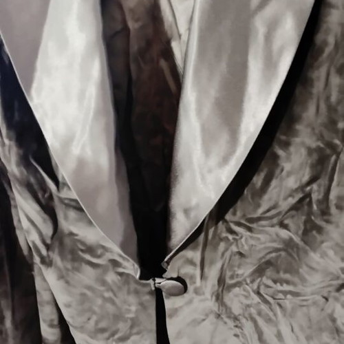Vintage velvet coat like new, light gray elephant color, Only XL