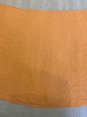 Orange pareo scarf with rounded edges, new