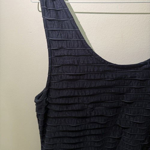 Navy Mini Dress Playlife used, size Large, elastic textured fabric