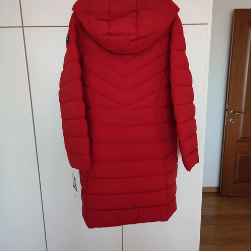 Michael Kors long red puffer jacket size L brand new