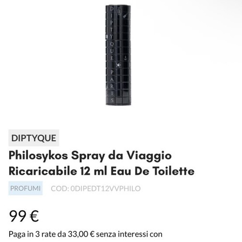 Diptyque Philosykos Eau de Toilette Travel Spray 12 ml with Case