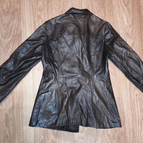 Fredrikson Jyväskylä Vintage Genuine Leather Jacket Dark Brown EU 36 like new
