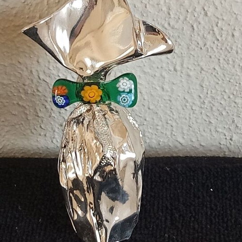 Easter silver-plated egg with 925 silver Italian, new
