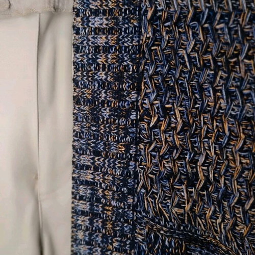 Bershka long knit cardigan used, size S, blue and orange