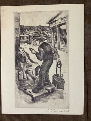 Lelas Paschalis engravings set of 4, Greek scenes