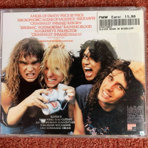 Slayer Reign In Blood CD Expanded Edition like new, metal