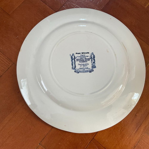 Alfred Maekin Staffordshire plate with sailing ships