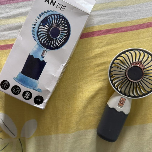 Portable fan with base and cable