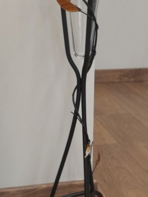 Floor Metal Vase with Glass Funnel Inside 72cm Height