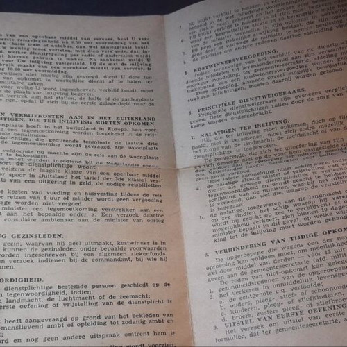 Dutch Military Enlistment Document 1953 full diptych used