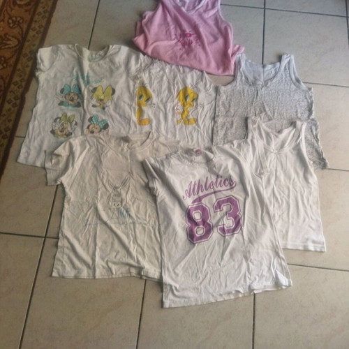 Children's t-shirts used, pack of 7 plus 1 pink gift