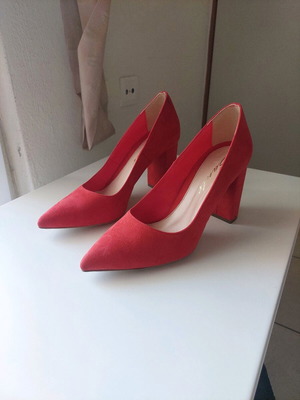 Sante γόβες κοραλί με μαλακό πάτο, σουέντ, σαν καινούργιες