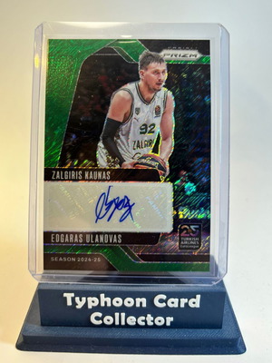 Panini Prizm Euroleague Edgaras Ulanovas Green Shimmer Autograph Card 2024-25 like new
