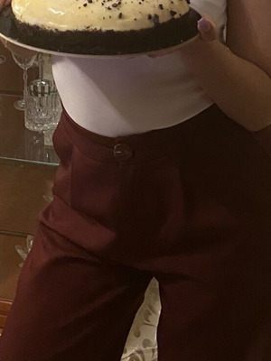 Stradivarius burgundy office pants like new, size S