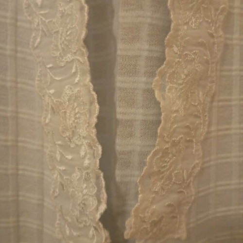 Cotton robe size S new, light green with satin ribbon