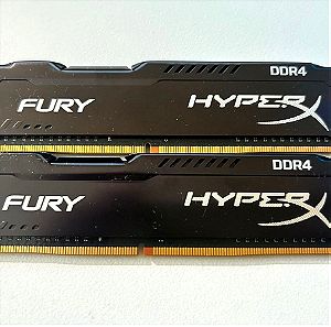 8GB RAM (2x4GB) Kingston HyperX Fury  DDR4-2400 HX424C15FB/4