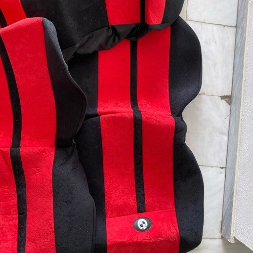 BMW E36 seat covers new, black with red stripes 4D without headrest