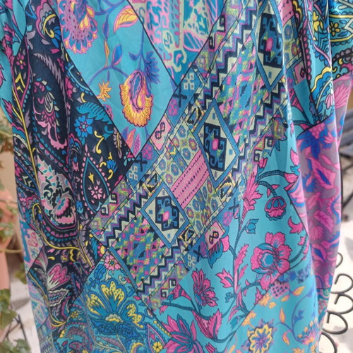 Boho Art Silk Backless Dress One Size New