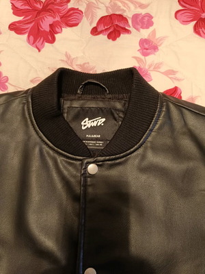 Men's leather jacket Large new, black Pull & Bear