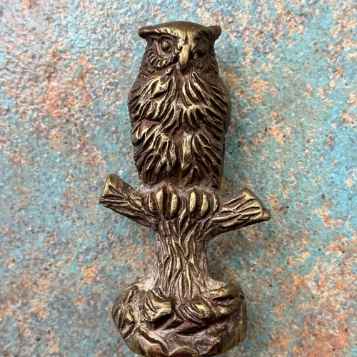 Vintage brass owl 8.3cm like new