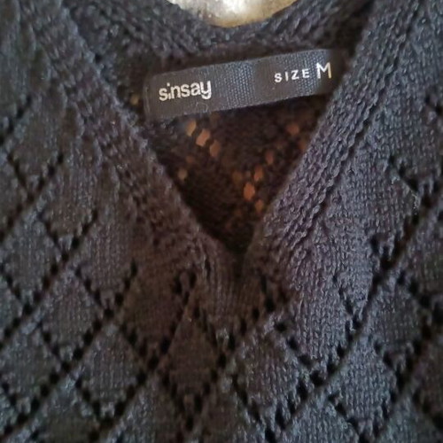 Sinsay blouse black, light wool, like new, size M