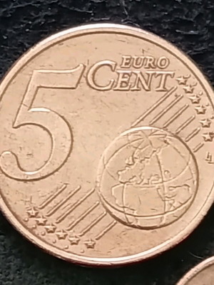 Collectible 5 Cents Euro Coin 2002 like new, Greek tanker