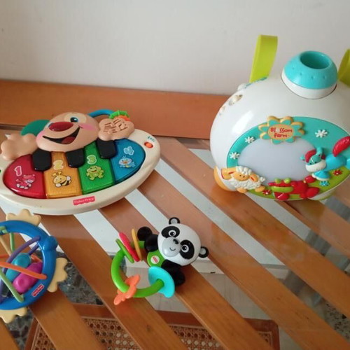 Set of 7 baby toys including Fisher-Price and Playskool