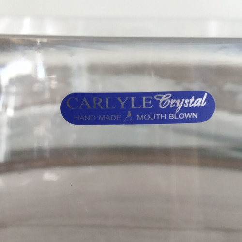 Carlyle Crystal handmade mouth blown 2-section bowl platter new