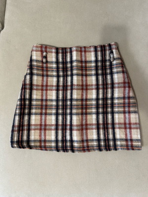 Brown checked skirt size S like new