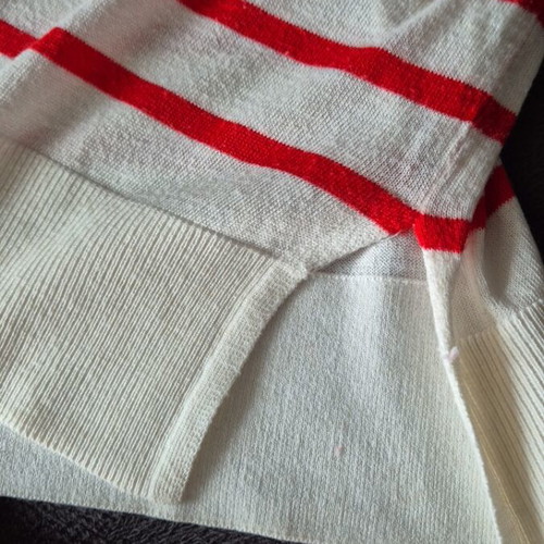 Striped knitted sweater Mango like new, white and red, size L